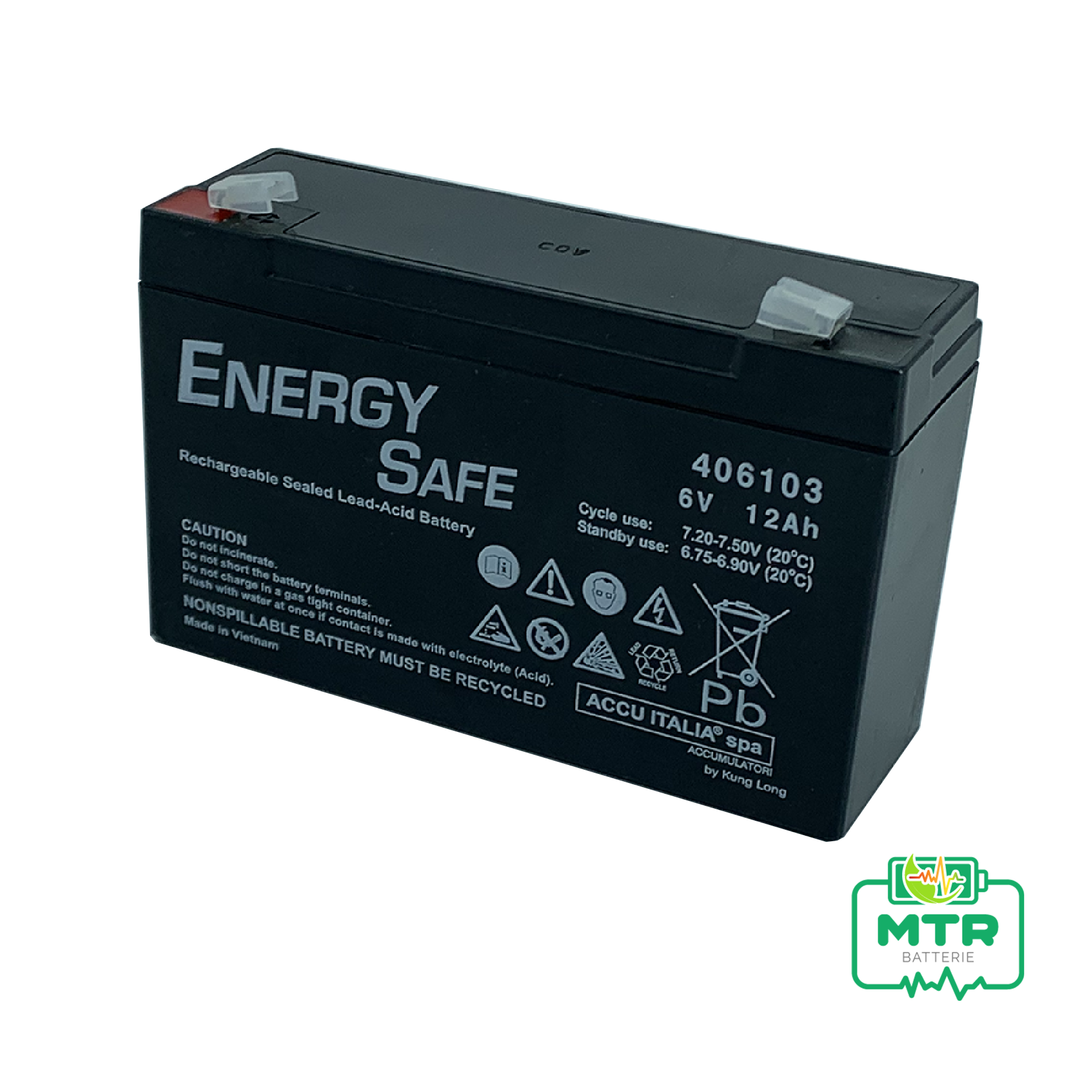 Batteria Energy Safe 6V 12Ah AGM - MTR Batterie